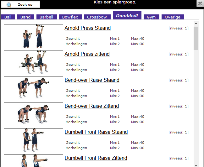 trainingschema Epass-online